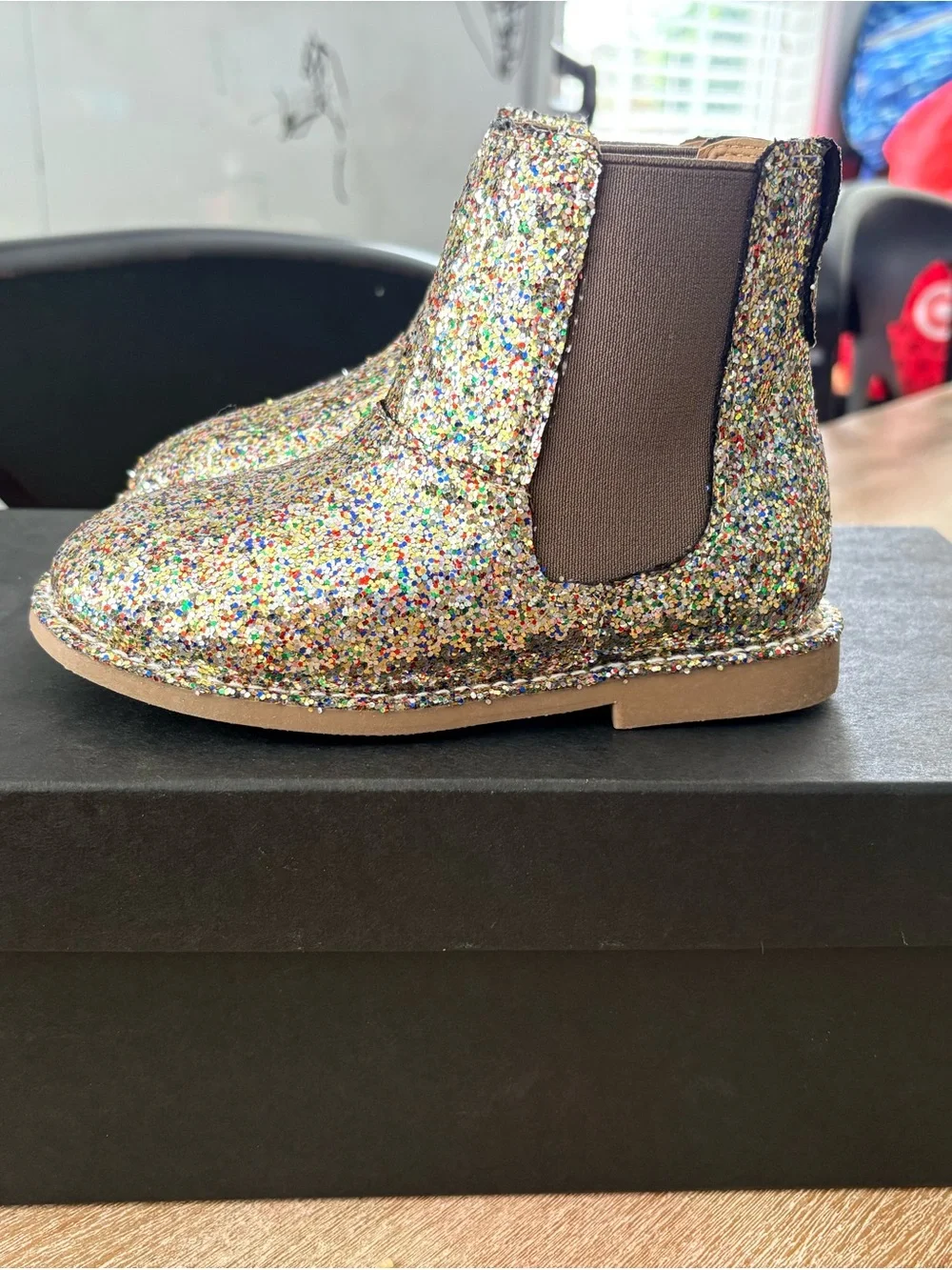 J. Crew Factory Kids Multi-Glitter Ankle Boots
